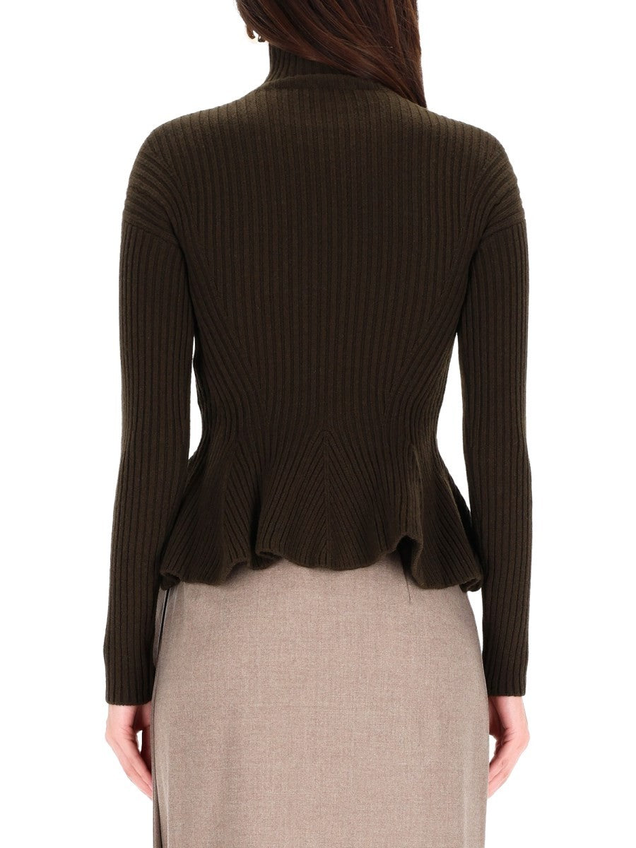 PEPLUM TURTLENECK SWEATER