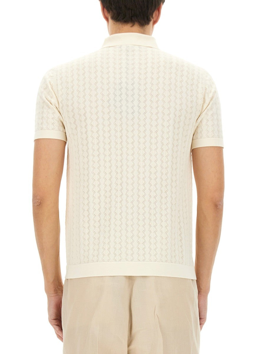 PERFORATED COTTON KNIT SHIRT