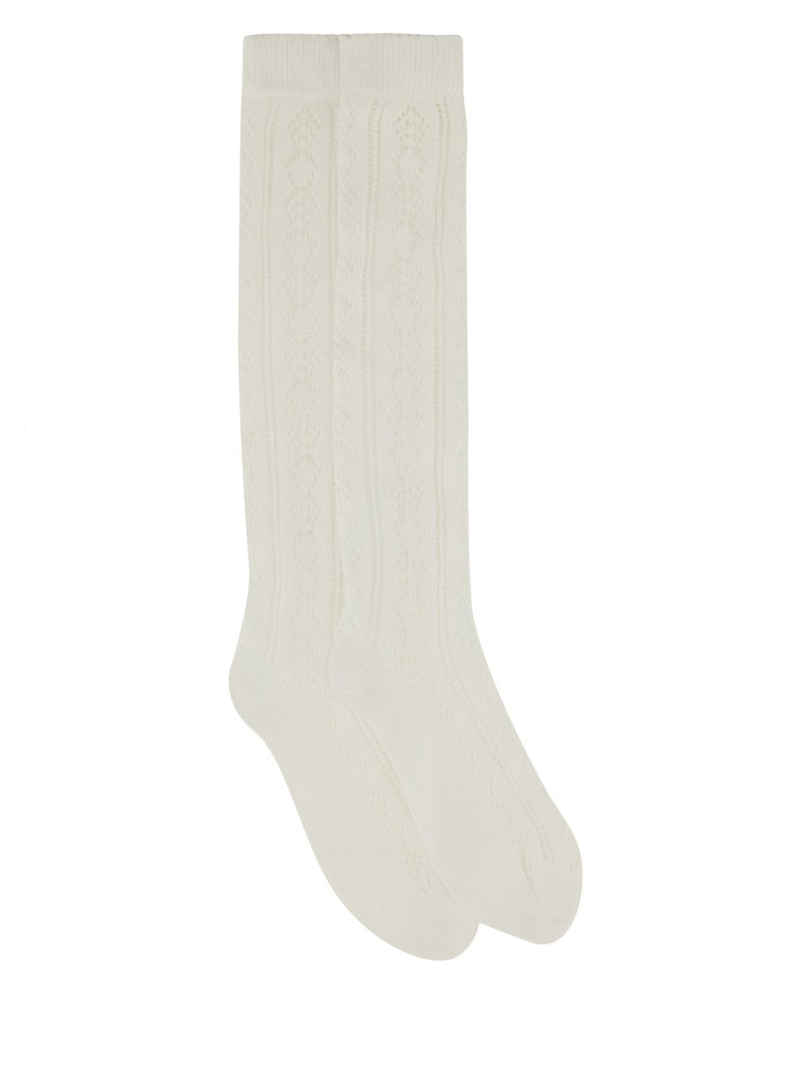 PERFORATED COTTON SOCKS WITH VLOGO