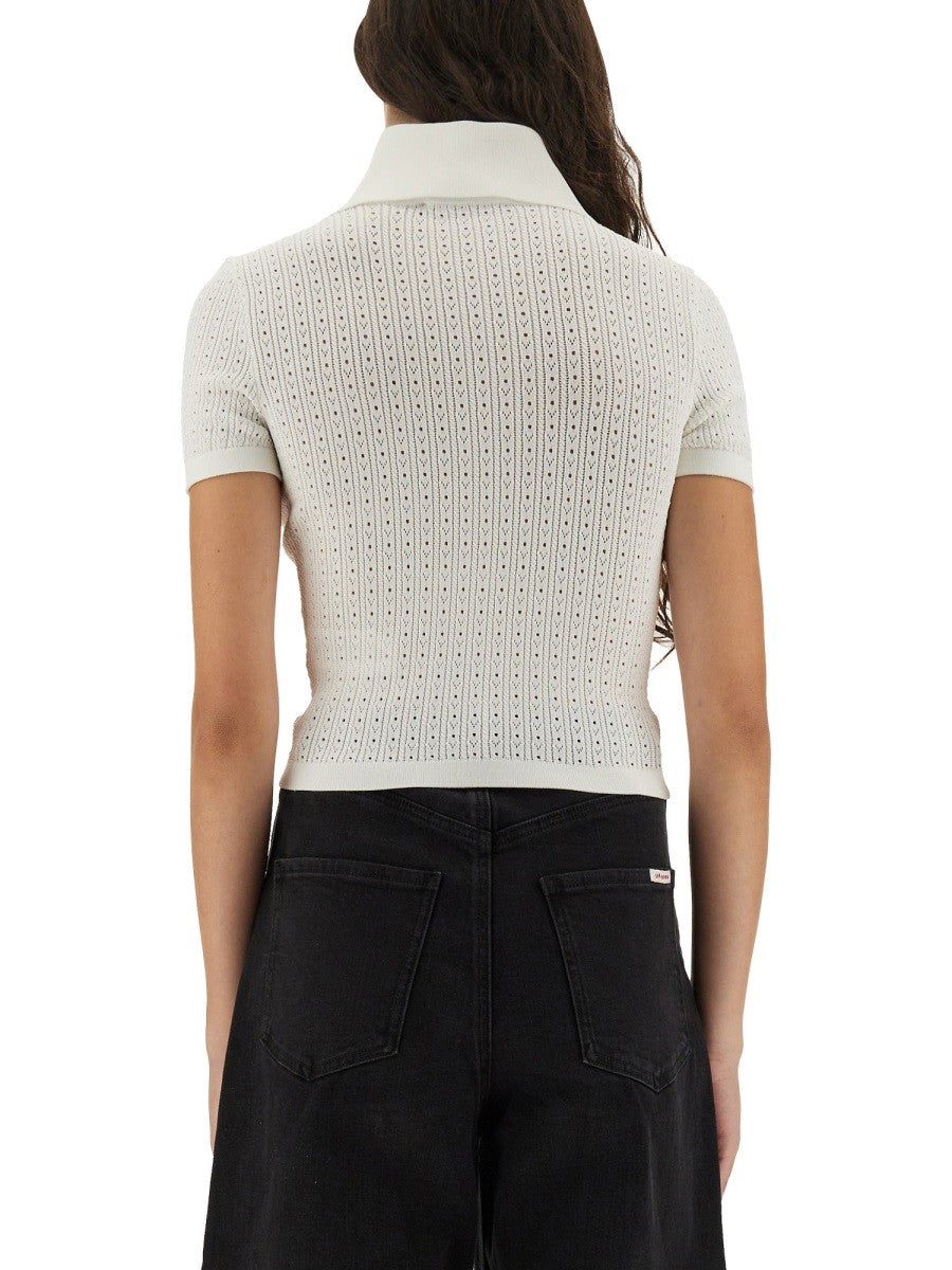 PERFORATED KNIT TOP
