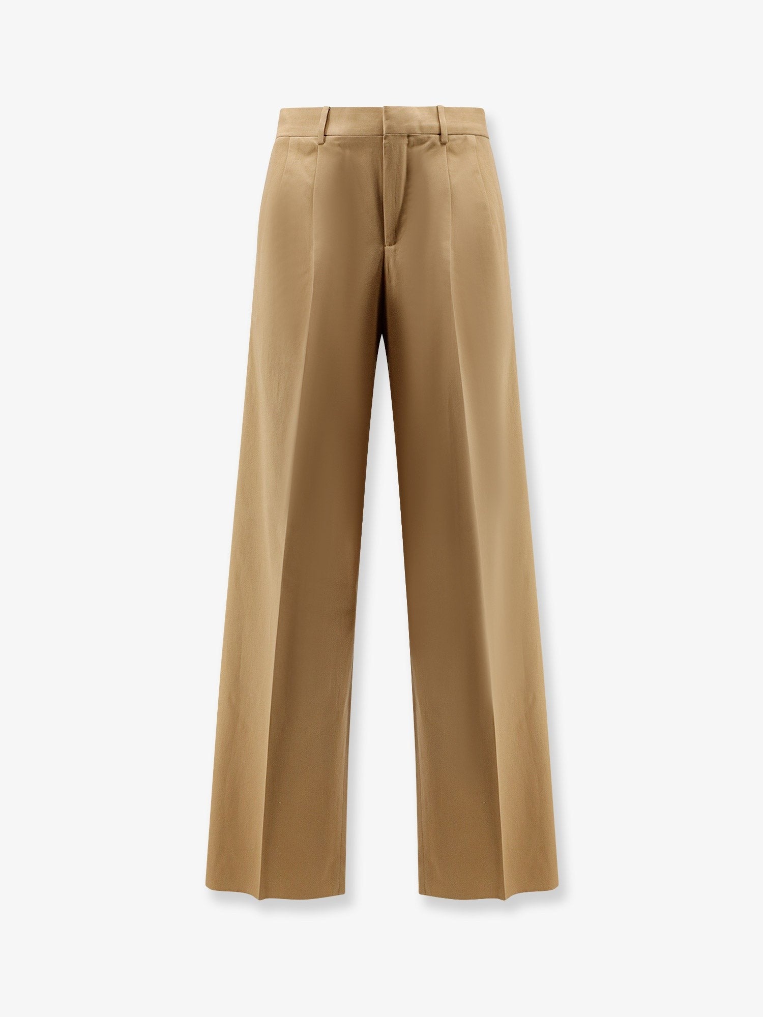 Pleated cotton trousers