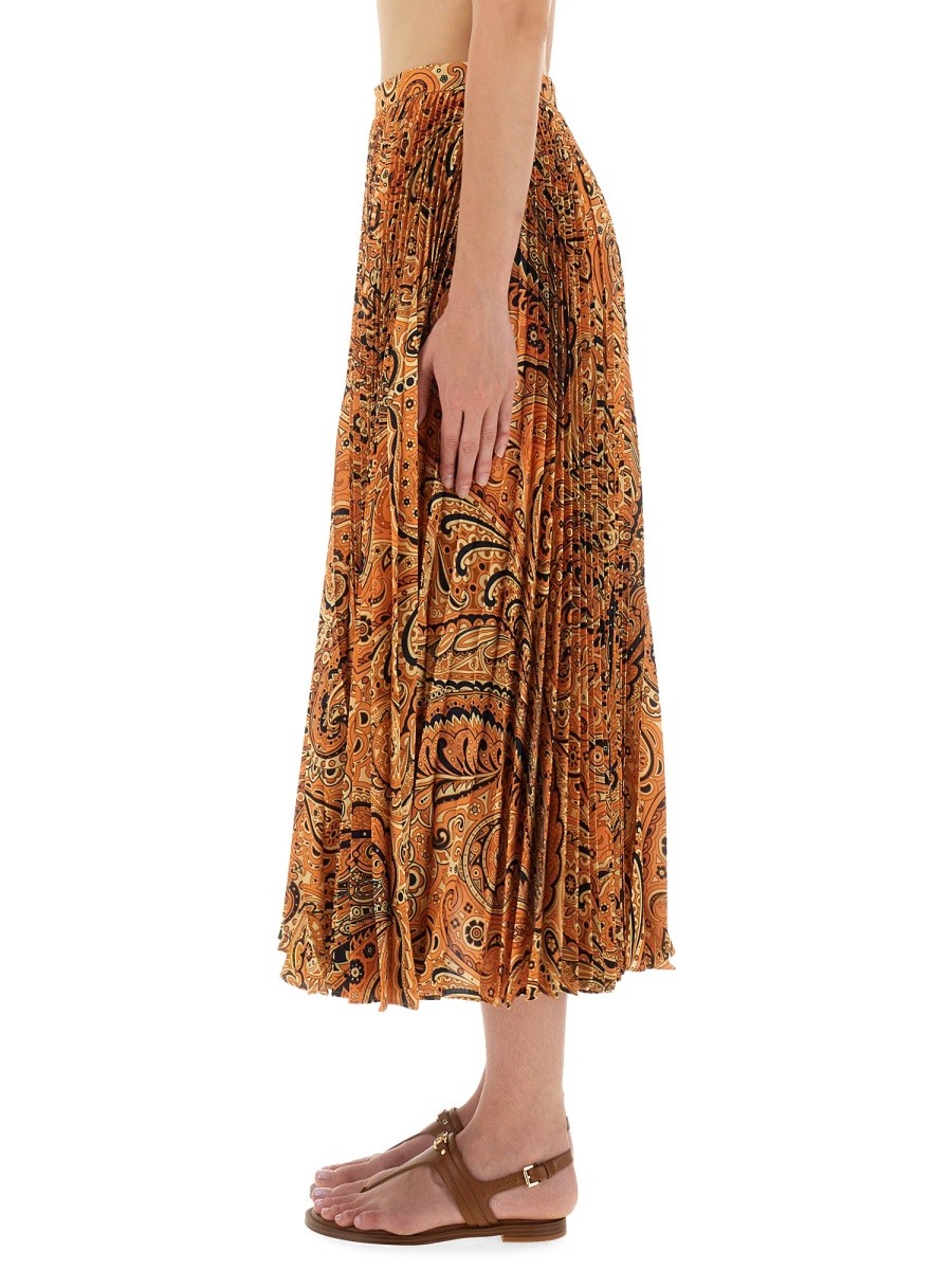PLEATED SABLÉ SKIRT WITH PRINT