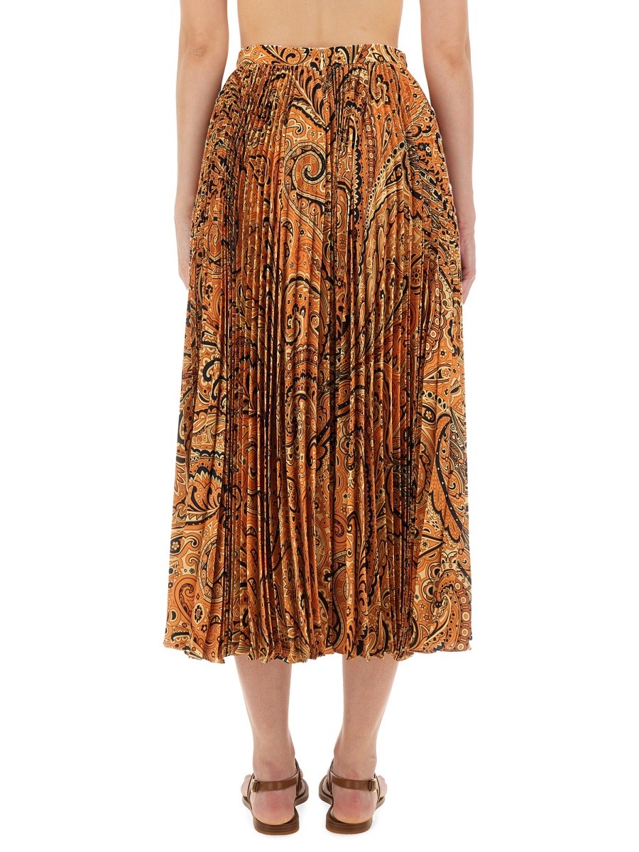 PLEATED SABLÉ SKIRT WITH PRINT