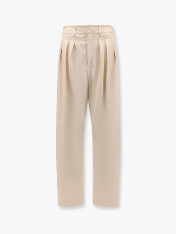 Pleated tailored wool blend trouser