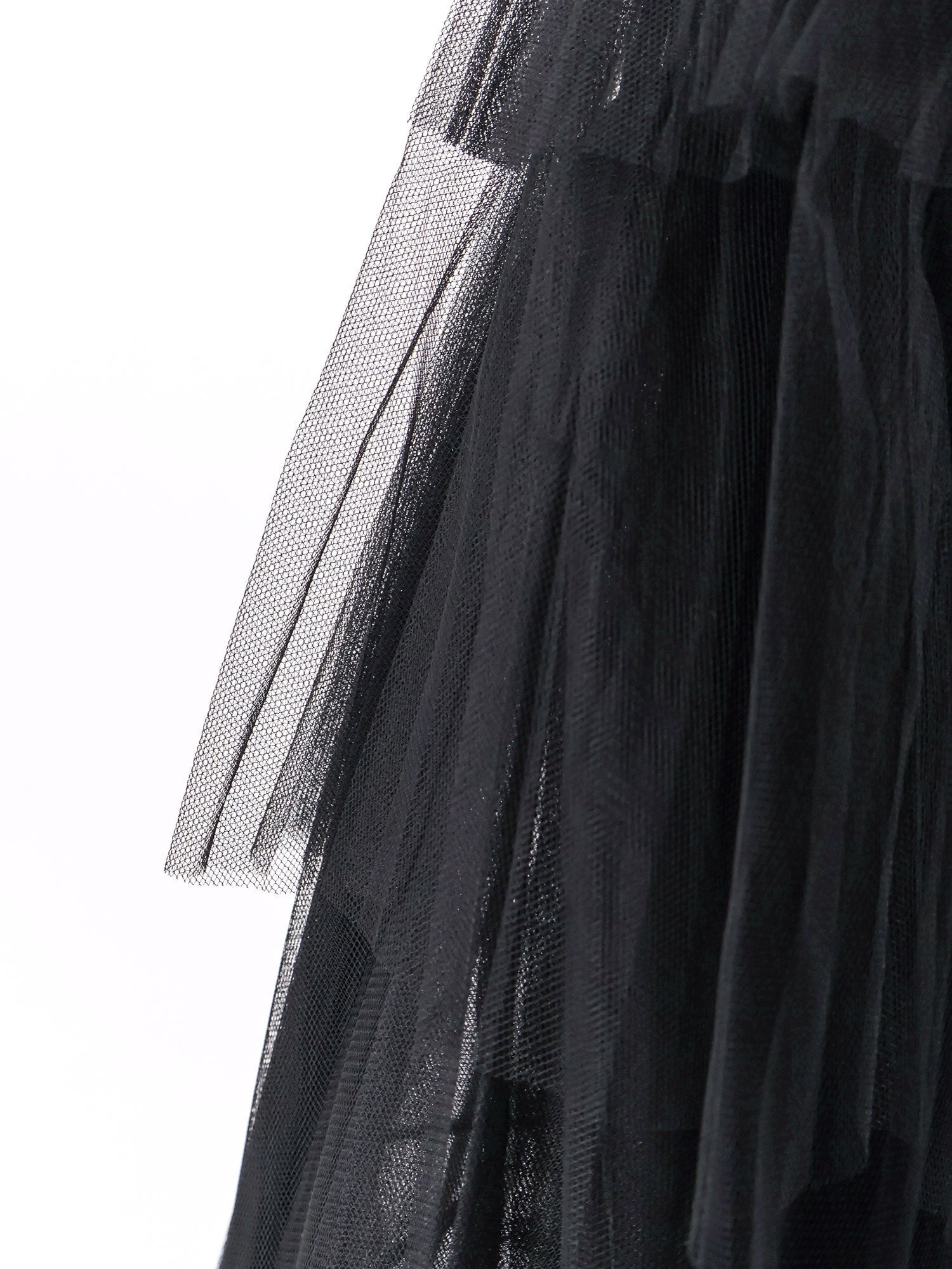 Long skirt with tulle flounces