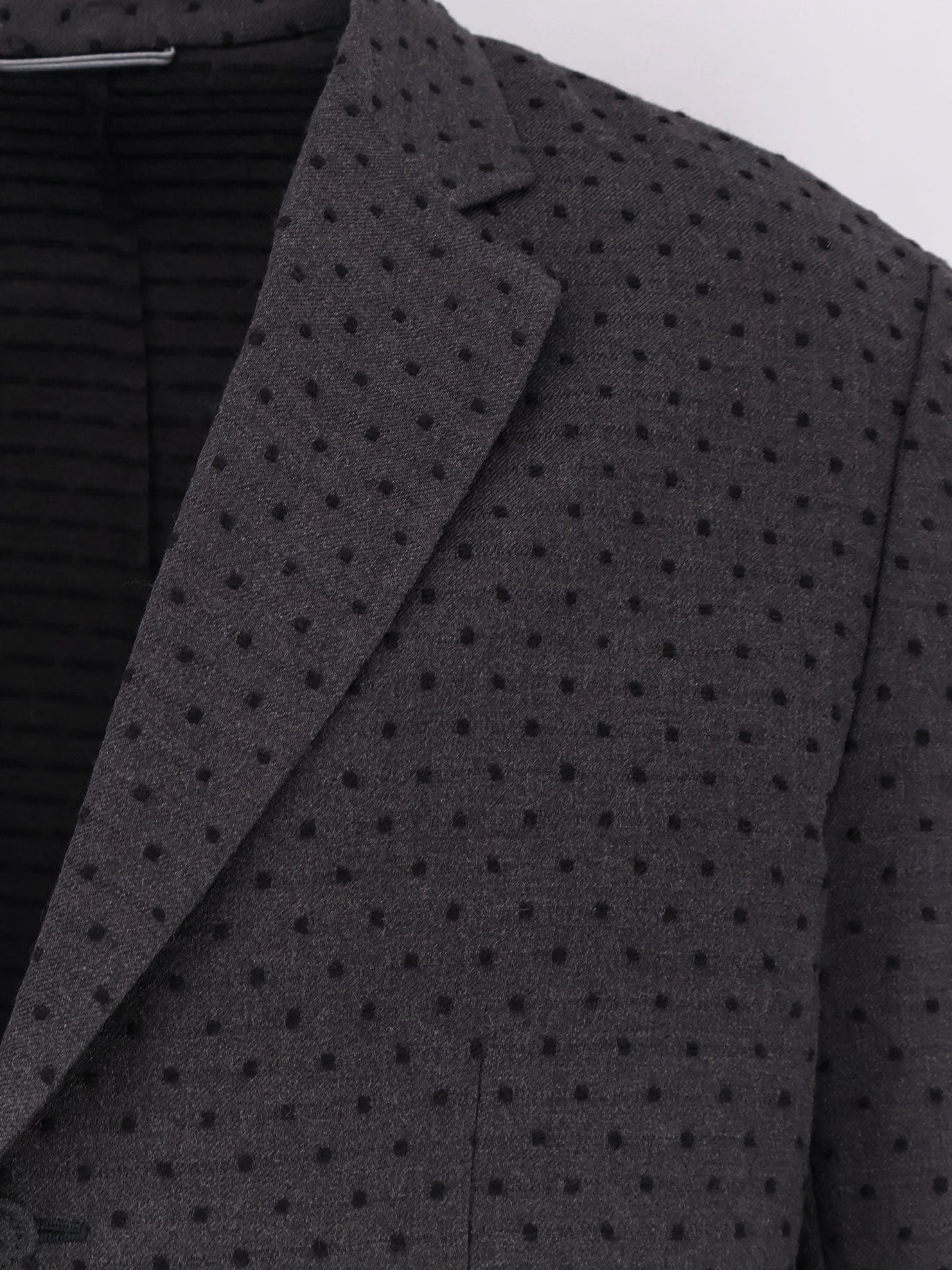 Polka-dots virgin wool and alpaca jacquard blazer