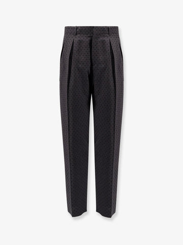 Polka-dots virgin wool and alpaca jacquard trousers