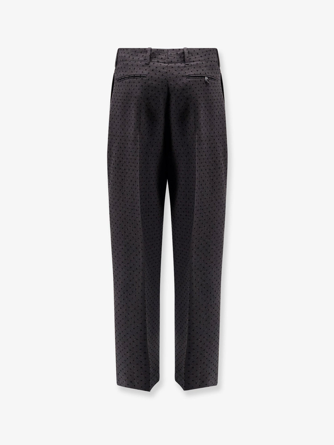 Polka-dots virgin wool and alpaca jacquard trousers