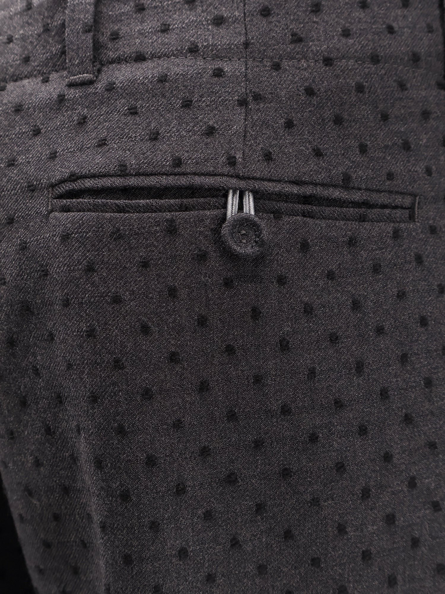 Polka-dots virgin wool and alpaca jacquard trousers