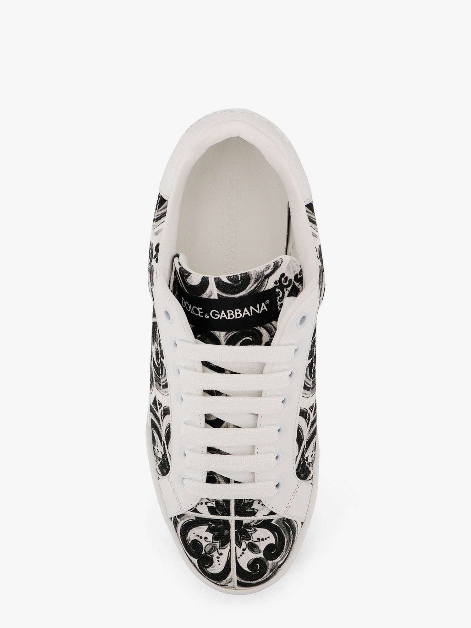 Portofino canvas sneakers with Maiolica print
