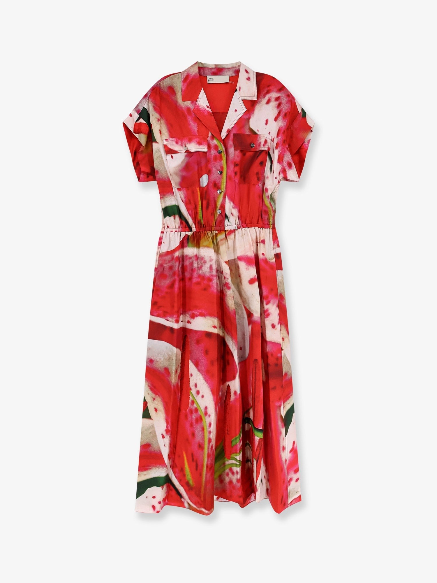 Printed silk chemisier/dress