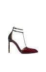 Python-effect leather pumps