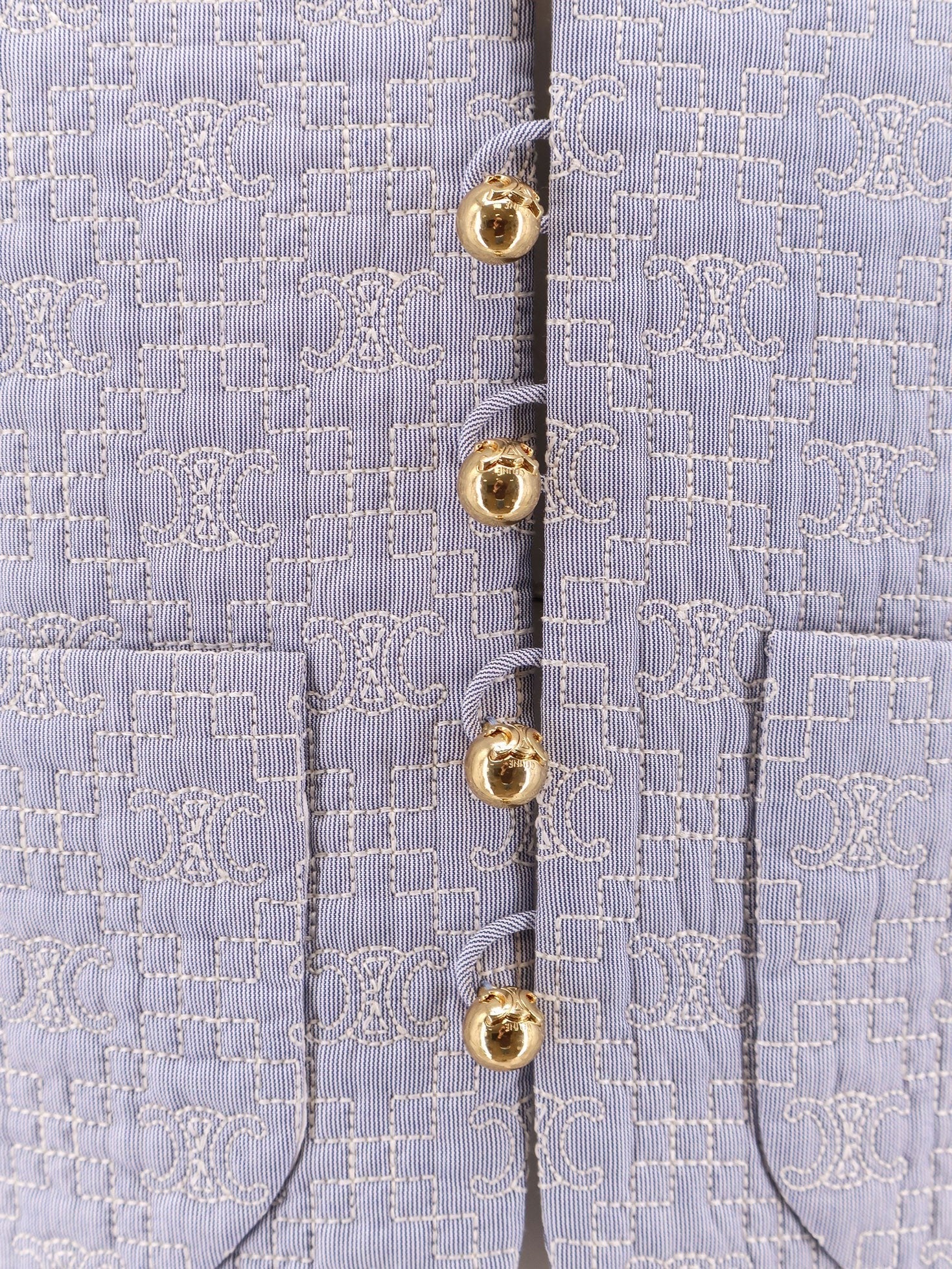 Quilted cotton blazer with triomphe motif