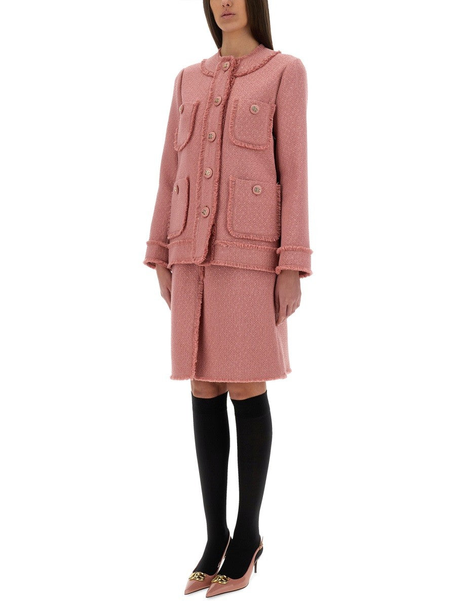 "RACHEL" TWEED MIDI SKIRT