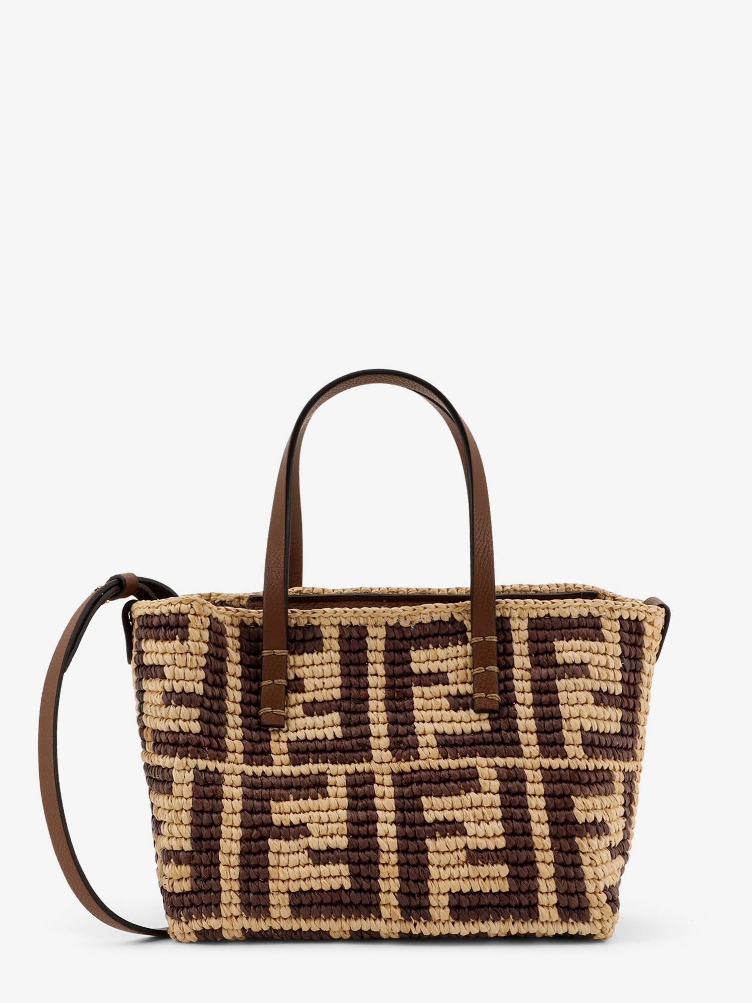 Raffia mini roll shoulder bag
