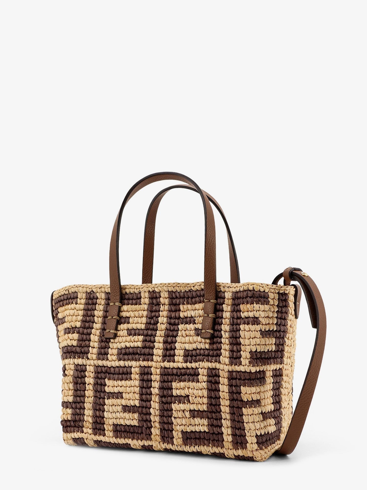 Raffia mini roll shoulder bag