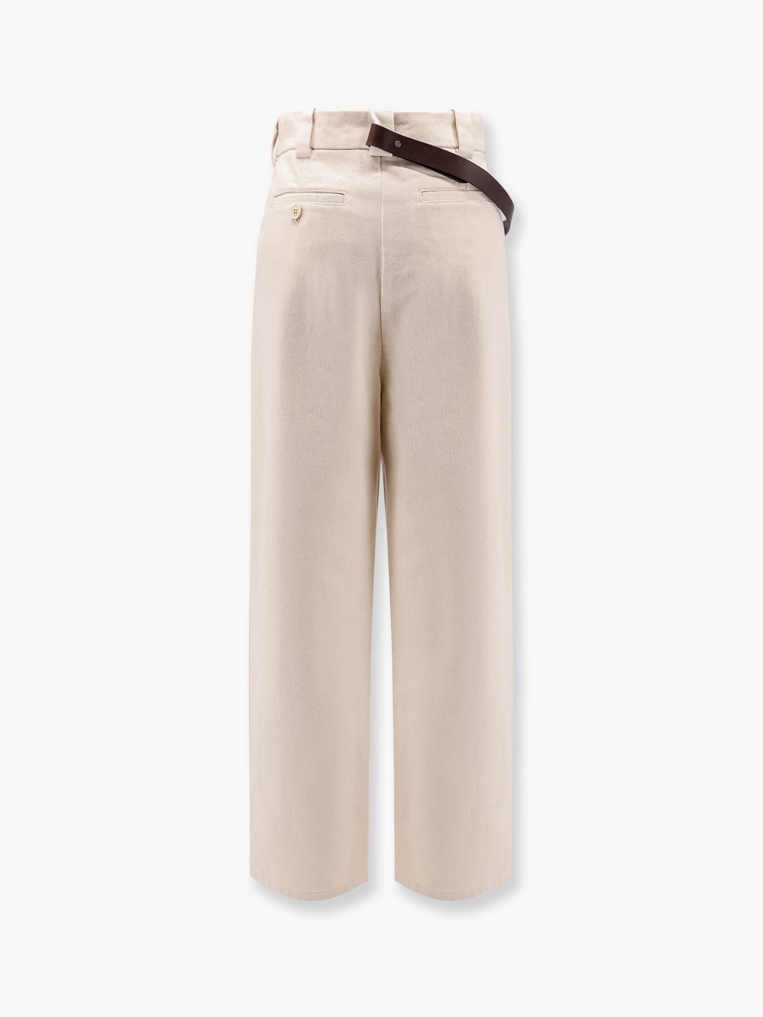 Reimagine by Pinko X Patrick McDowell cotton trousers with crossover and belt