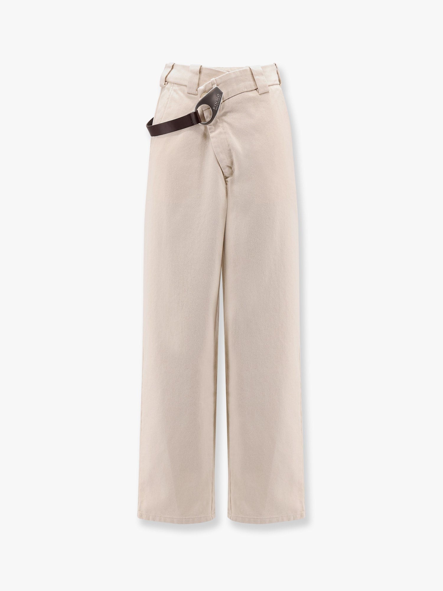 Reimagine by Pinko X Patrick McDowell cotton trousers with crossover and belt