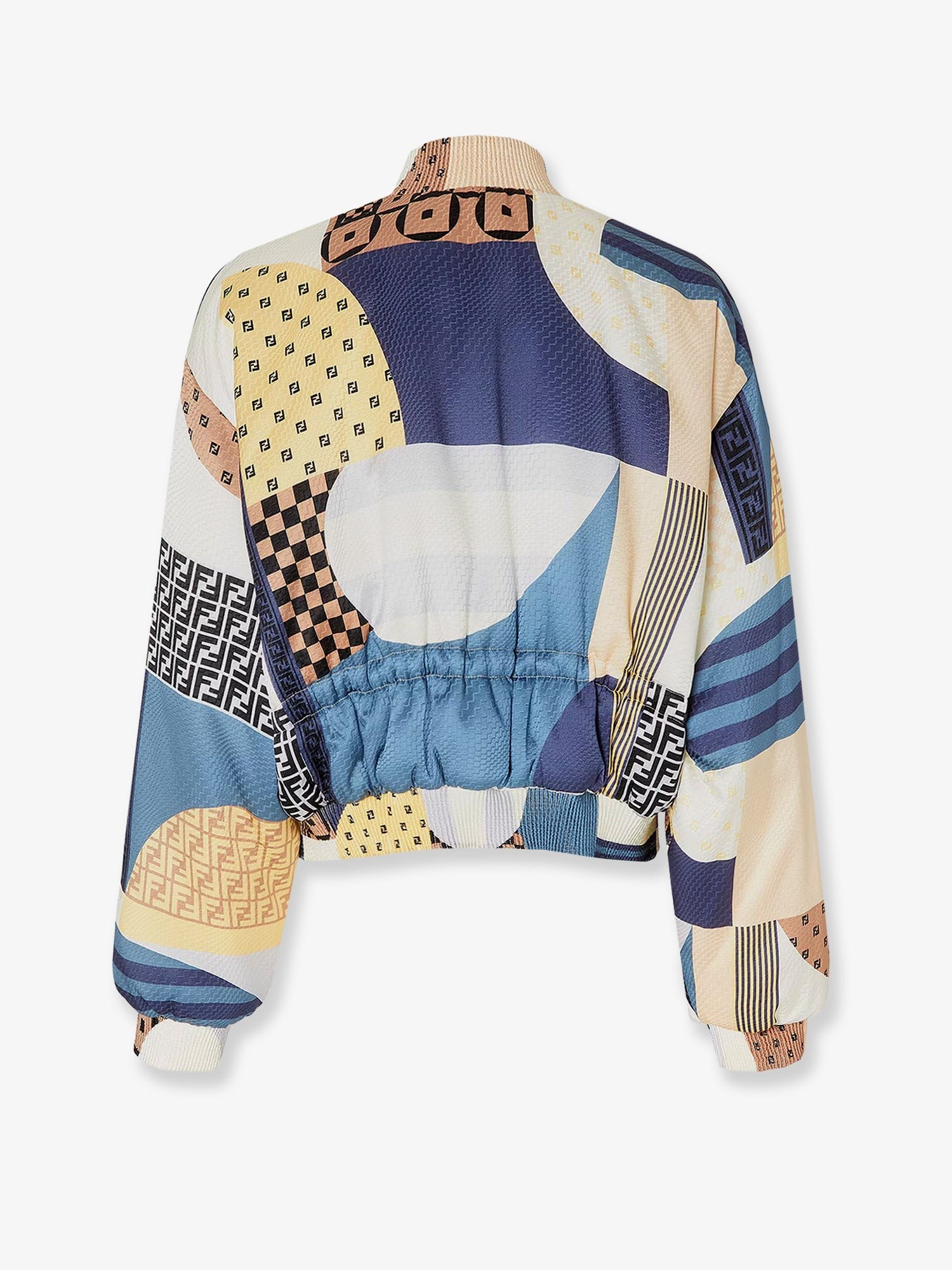 Reversible patchwork silk bomber