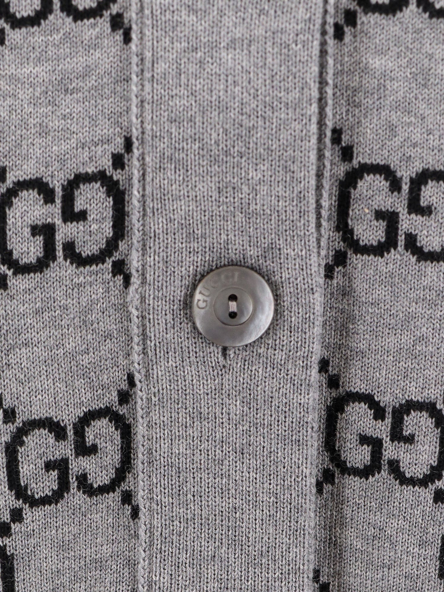 Reversible wool cardigan with GG motif
