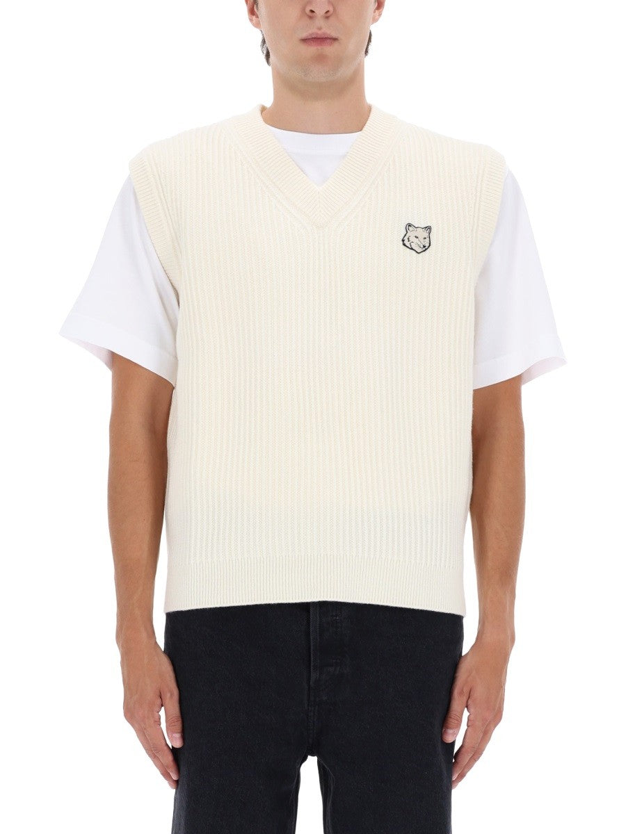 RIBBED VEST WITH FOX PATCH