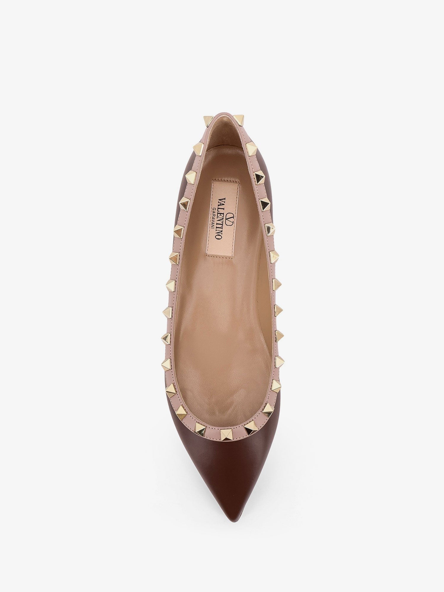 Rockstud leather ballerinas