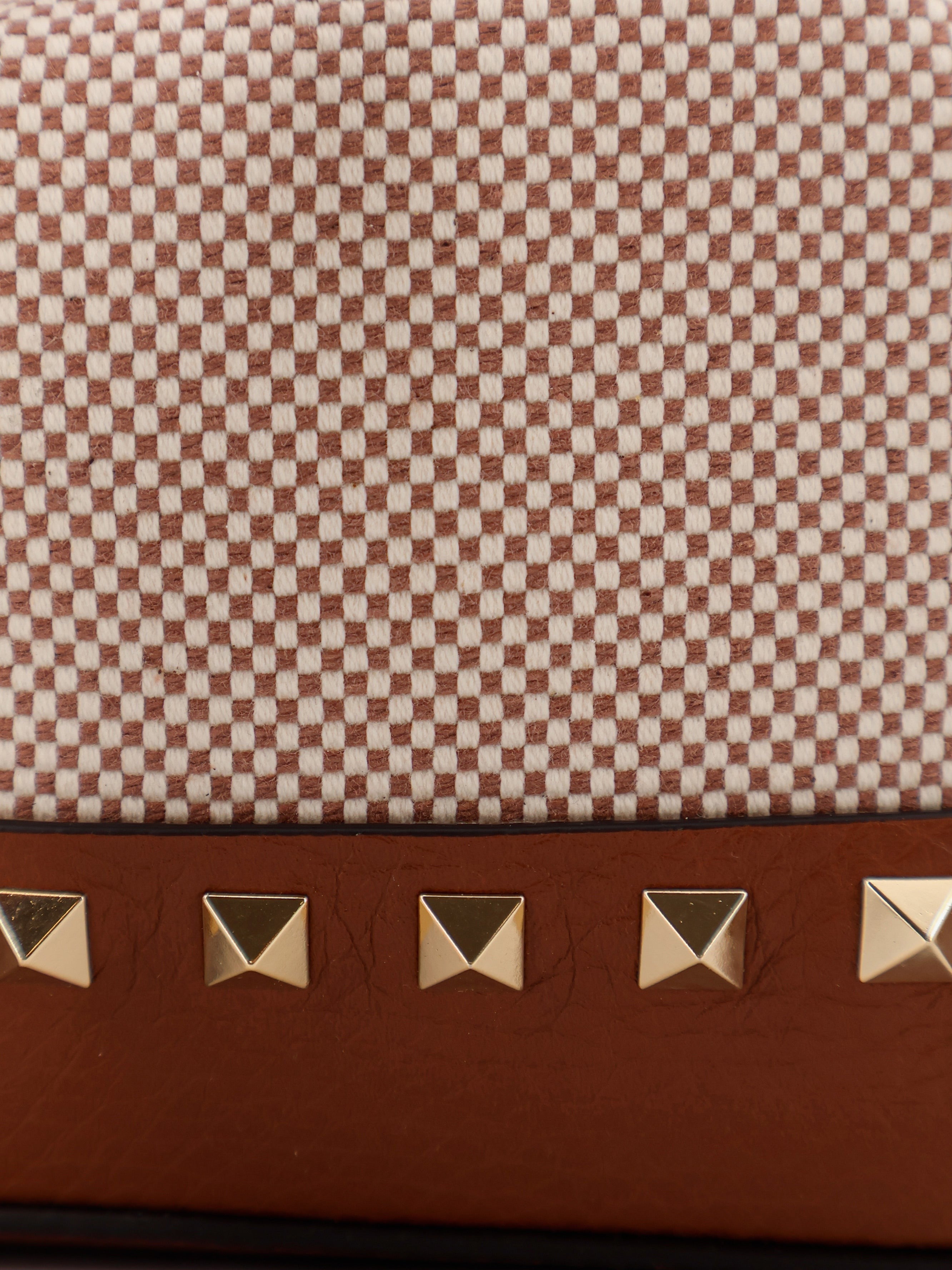 Rockstud Spike canvas and leather shoulder bag