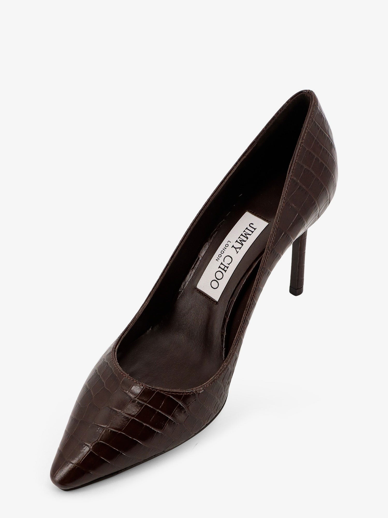 Romy 85 leather pumps with croco effect