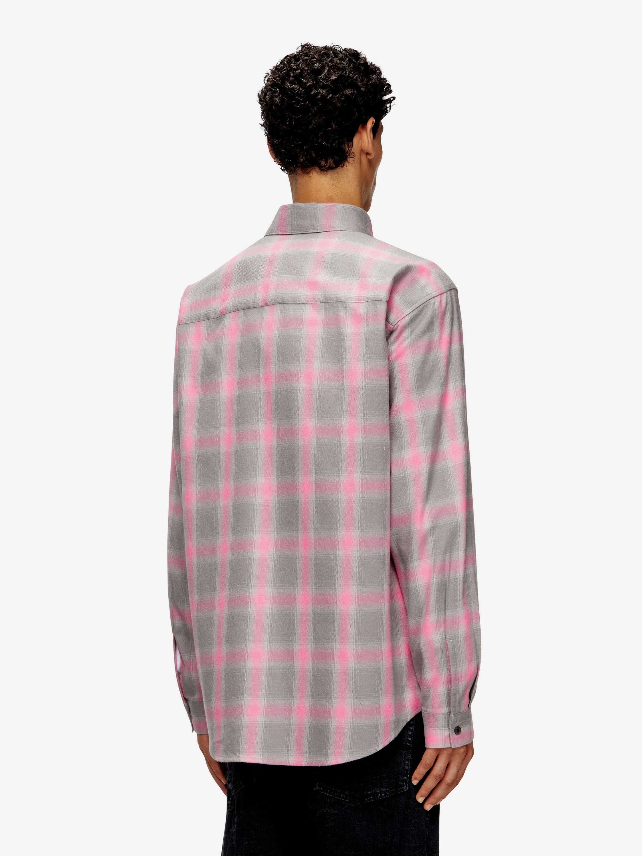 S-Simply Check cotton blend shirt