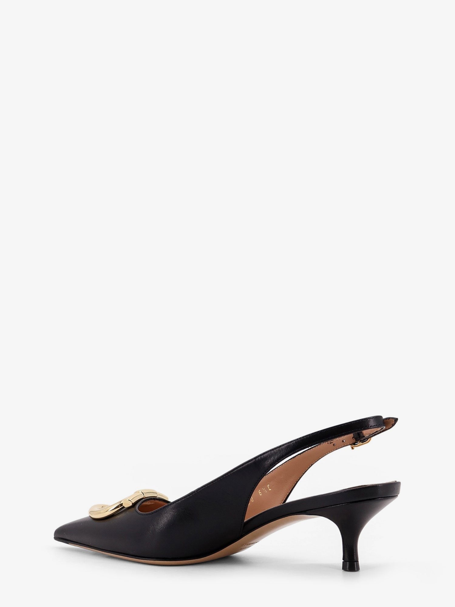 Sara leather décolleté with Gancini detail