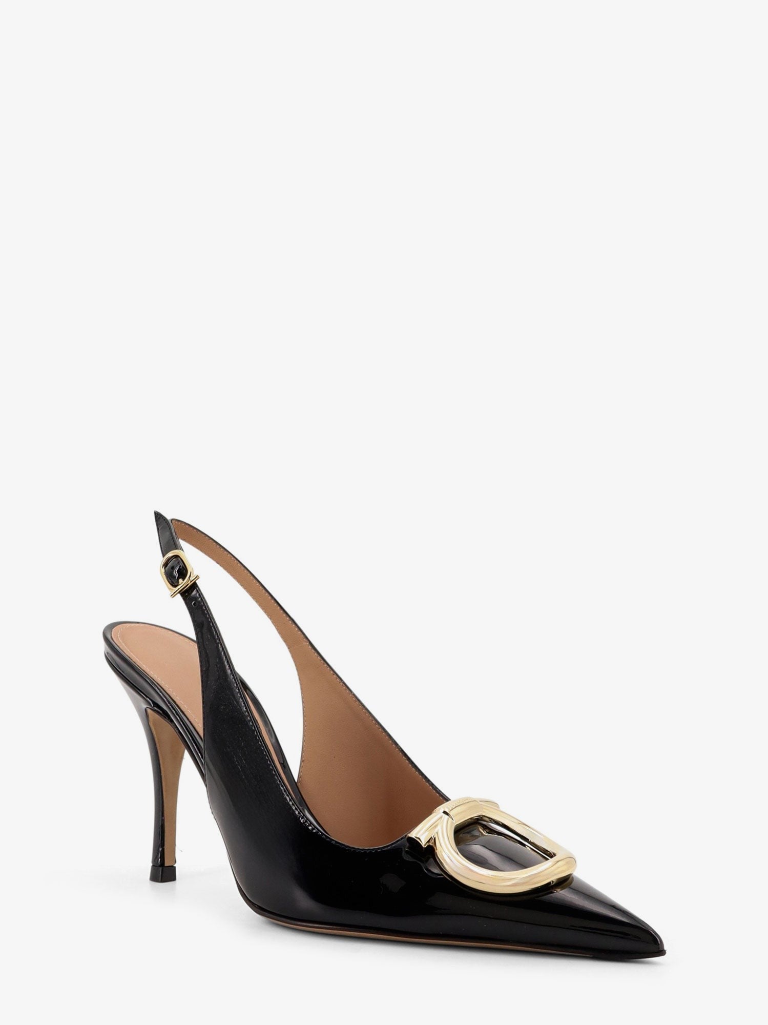 Sara patent leather slingback pumps