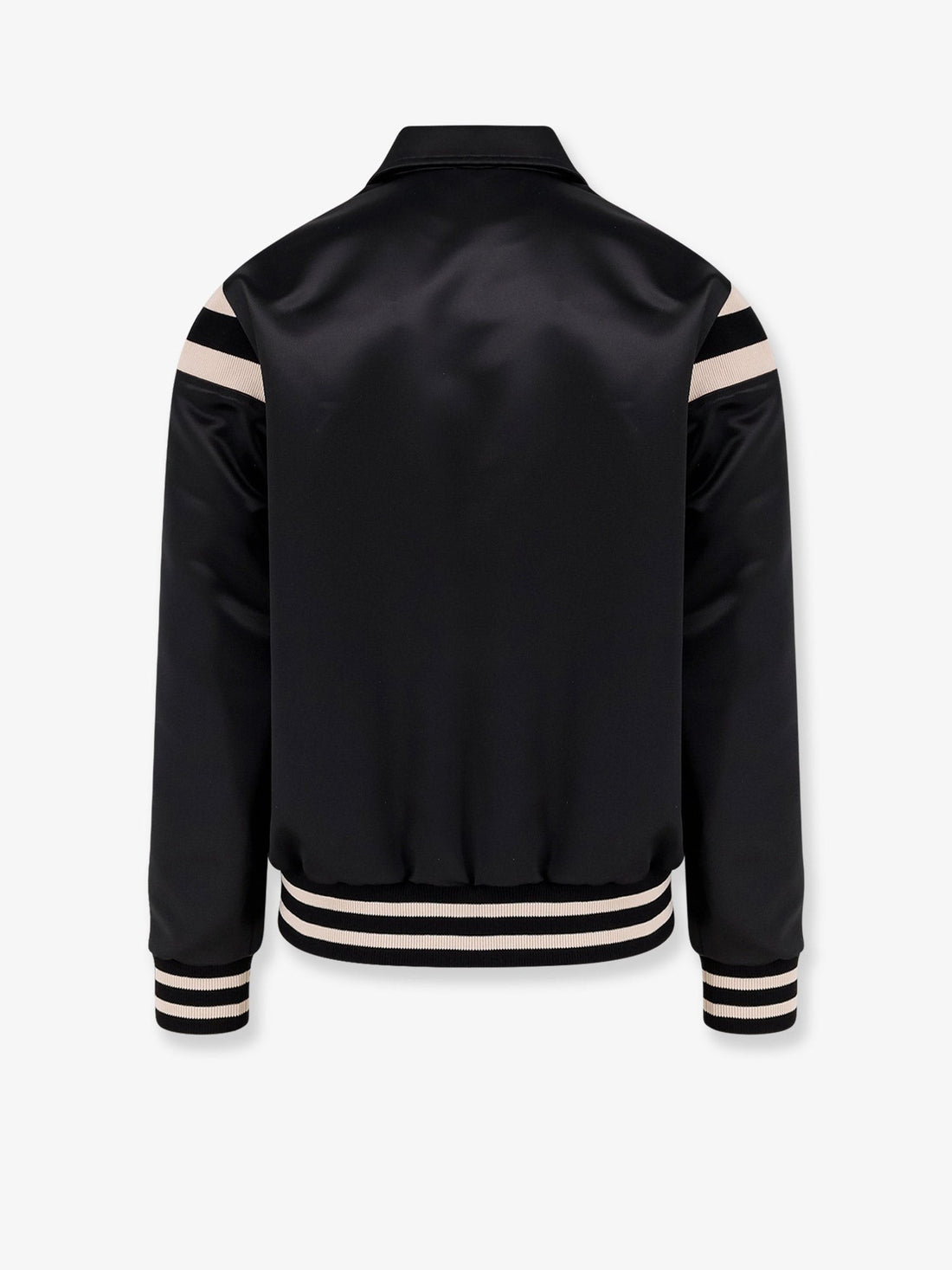 Satin bomber with logo embroidery