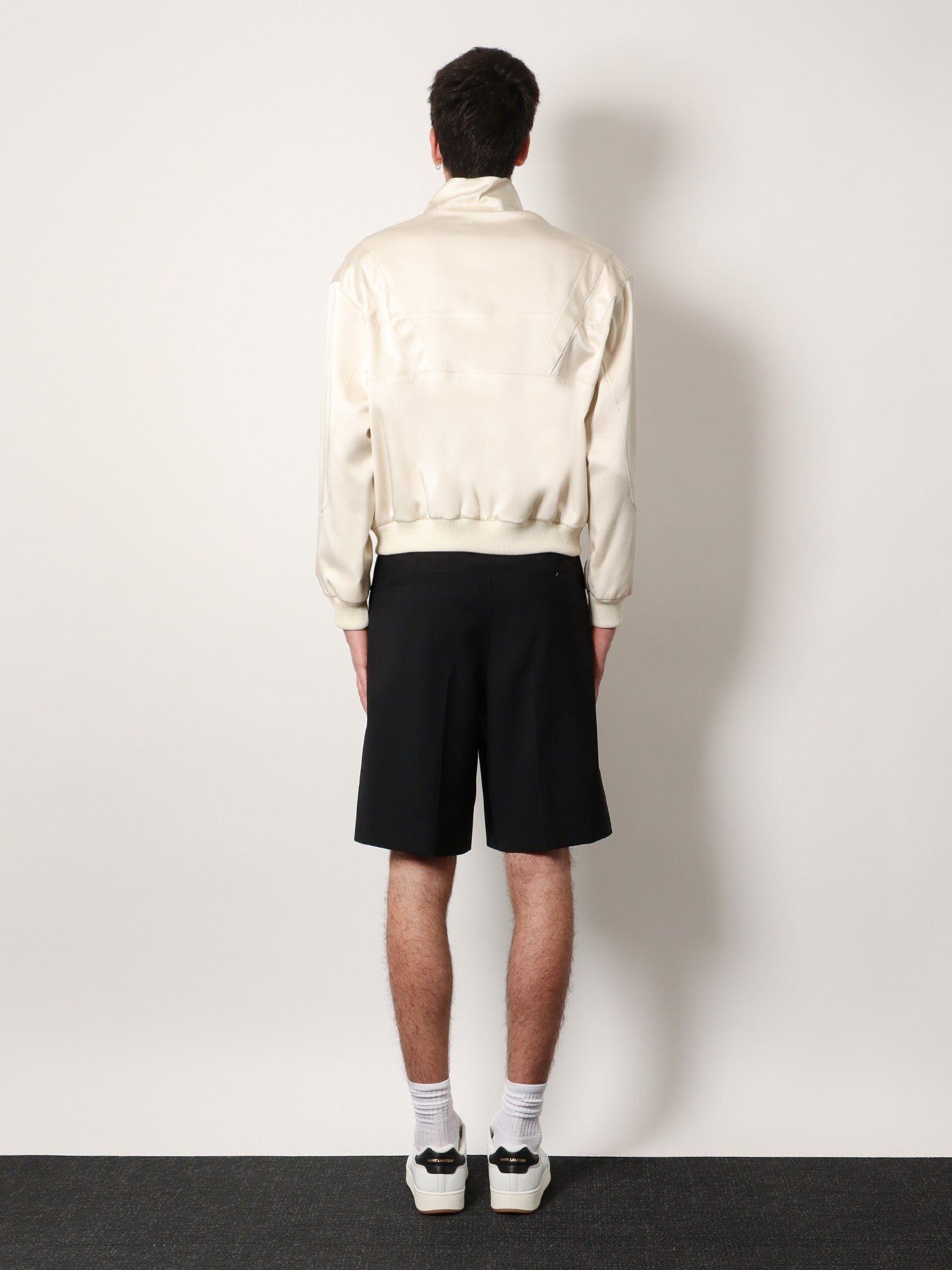 Satin jacket with Saint Laurent embroidery