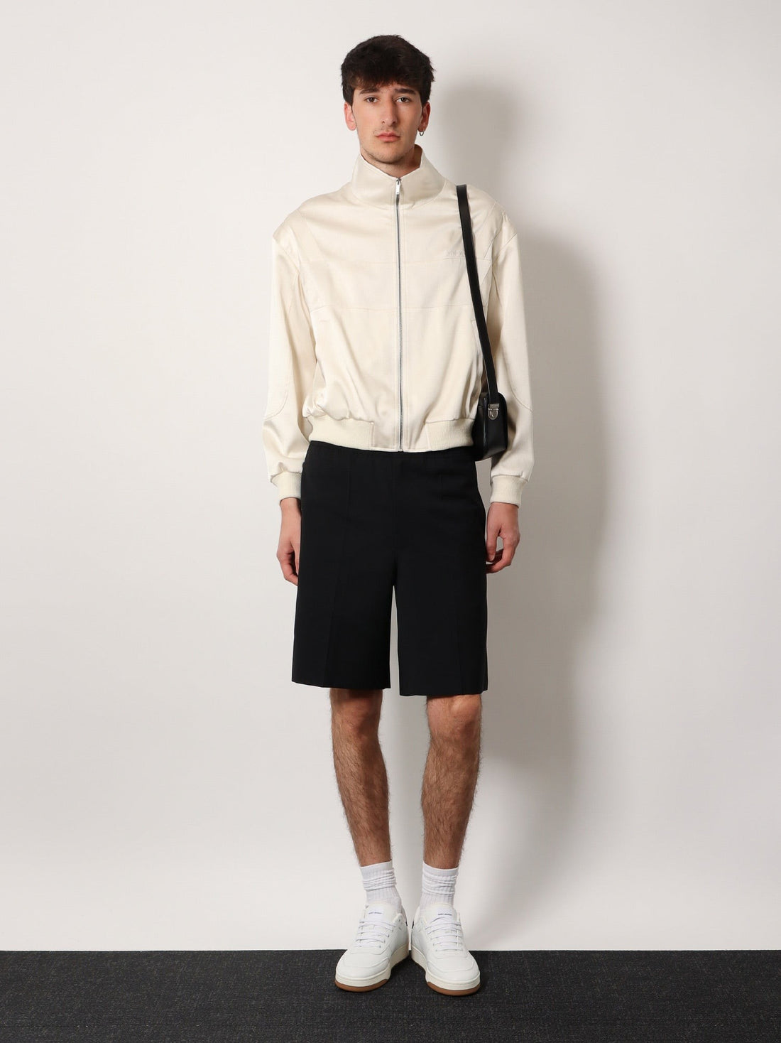 Satin jacket with Saint Laurent embroidery