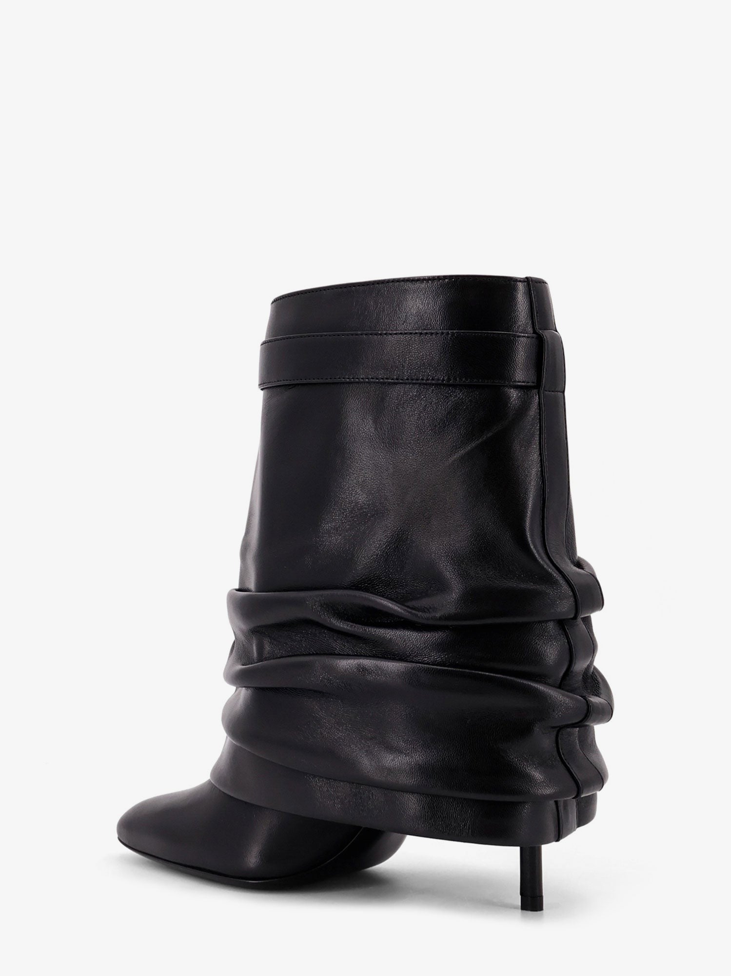 Shark Lock Stiletto leather ankle boots
