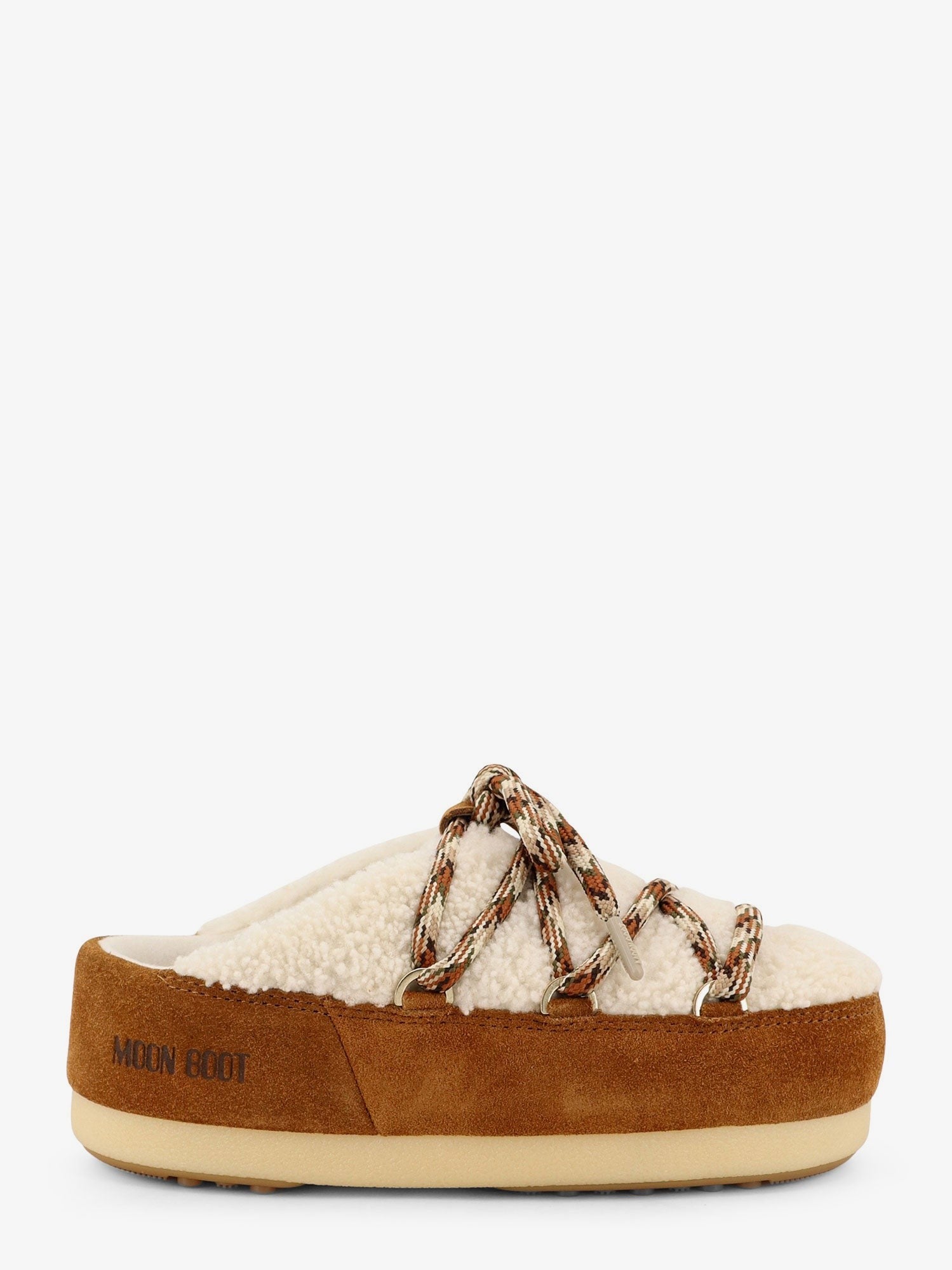Shearling and suede slip-on
