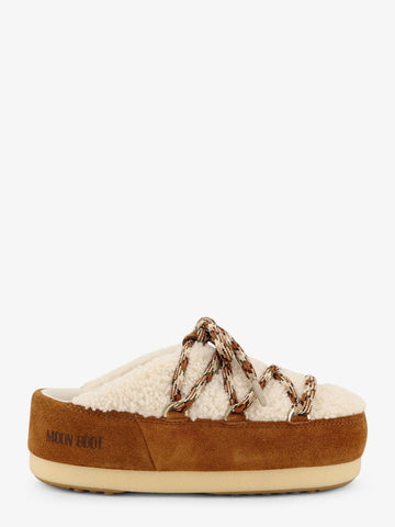 Shearling and suede slip-on