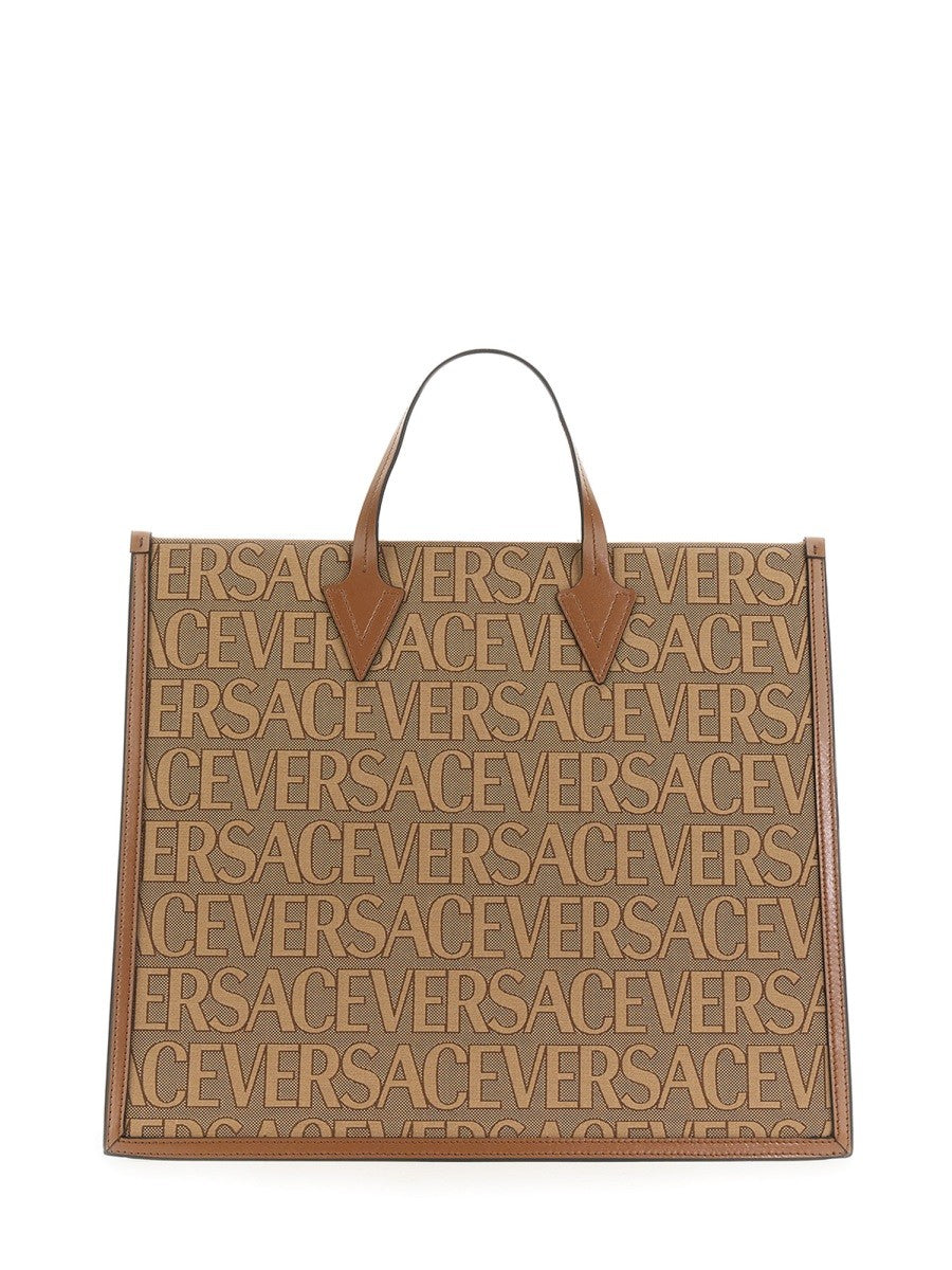 SHOPPER BAG WITH ALLOVER LOGO