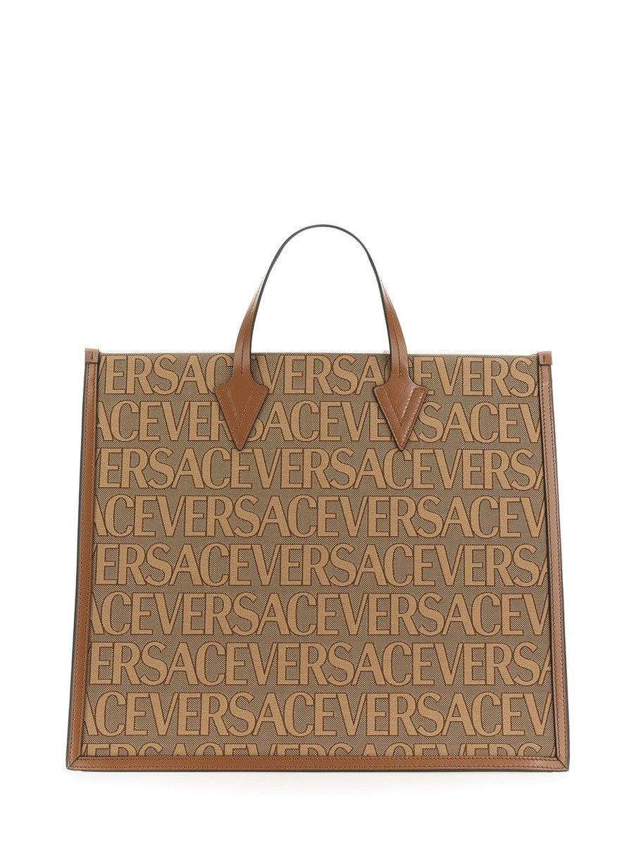 SHOPPER BAG WITH ALLOVER LOGO