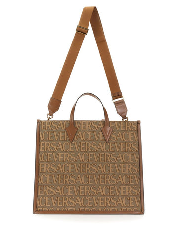 SHOPPER BAG WITH ALLOVER LOGO