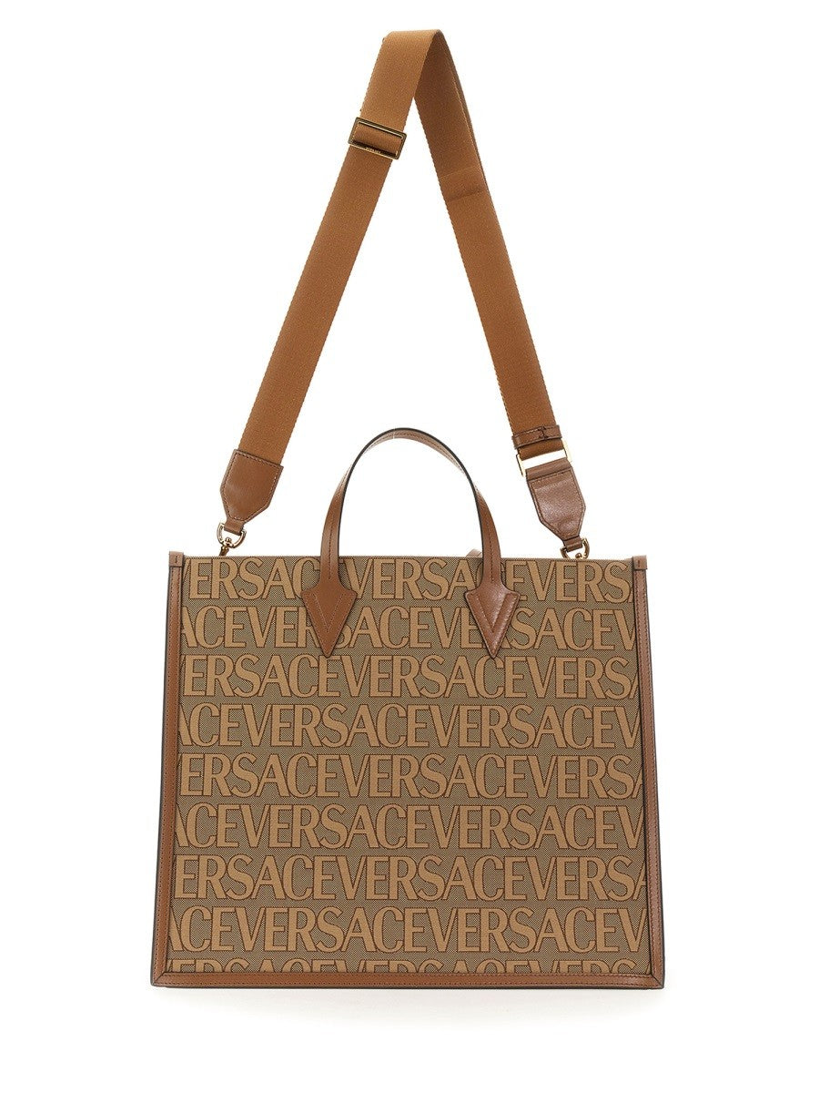 SHOPPER BAG WITH ALLOVER LOGO