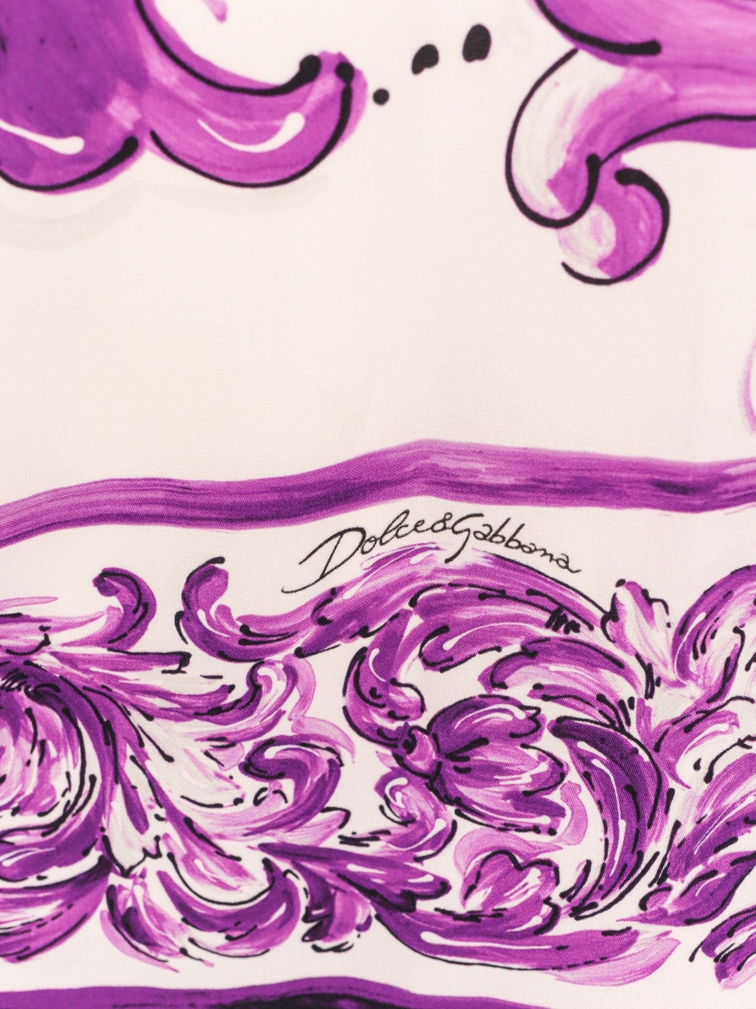 Silk midi pencil dress with Maiolica print