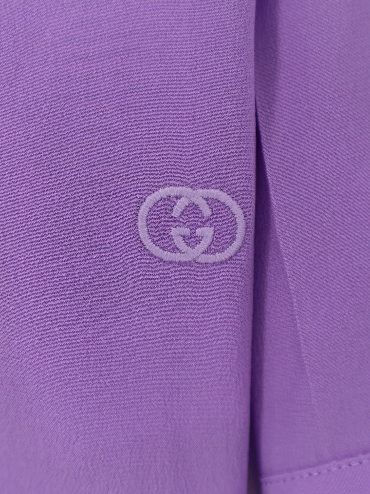 Silk shirt with GG embroidery