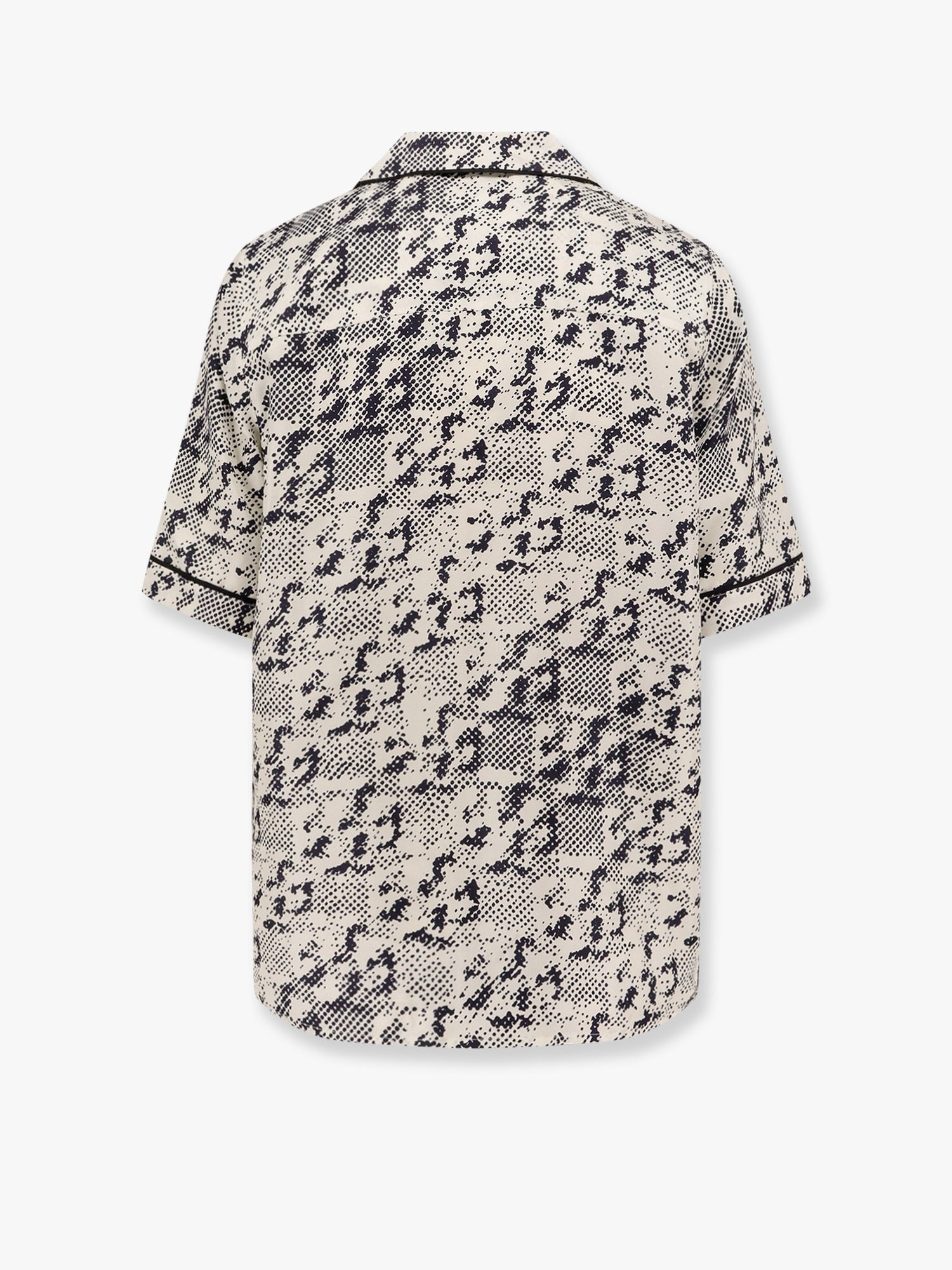 Silk shirt with pixelated logo print