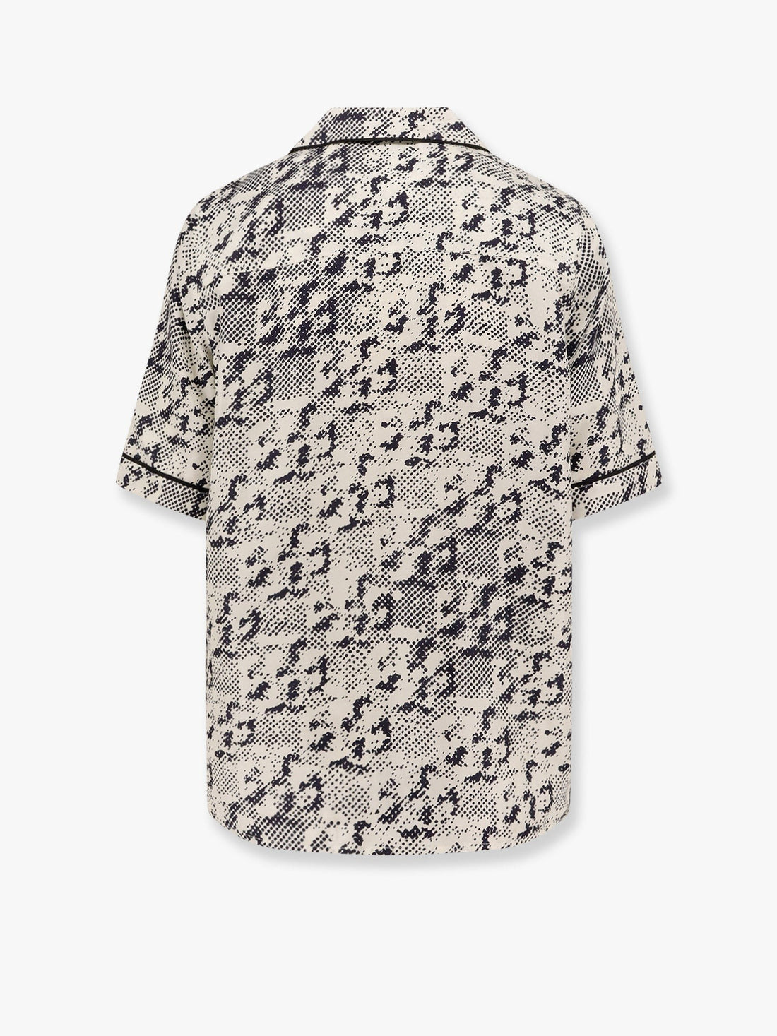 Silk shirt with pixelated logo print