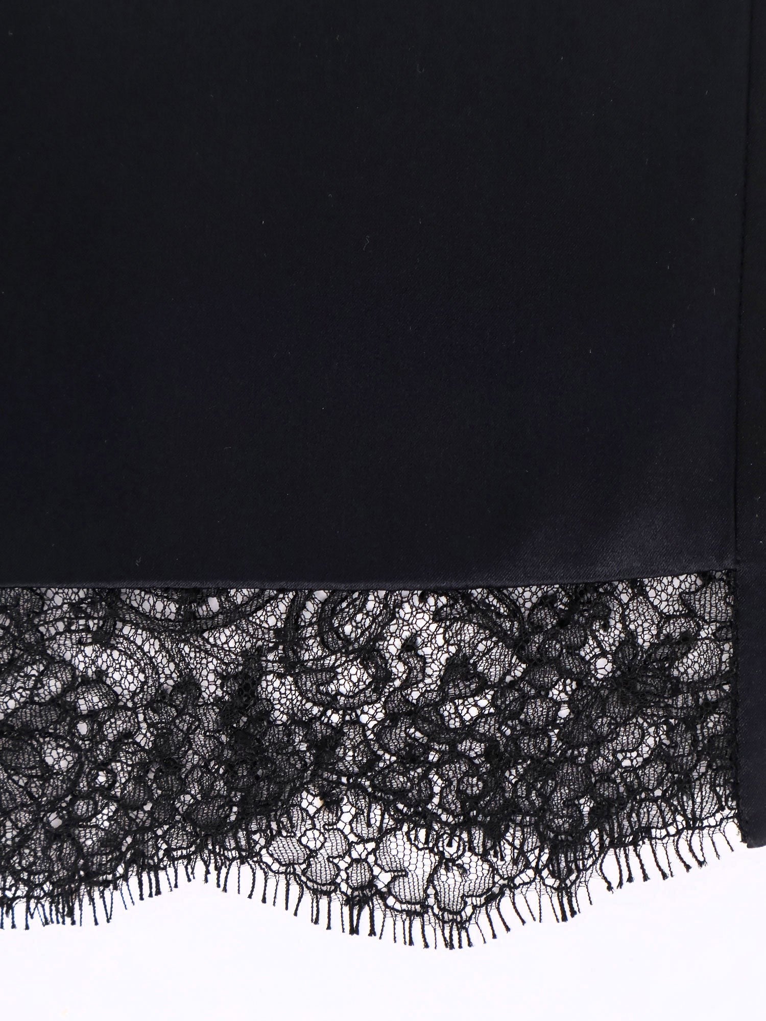 Silk skirt with lace inserts