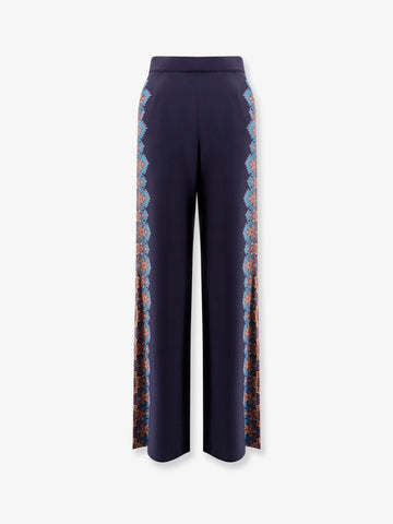 Silk trousers with floral print