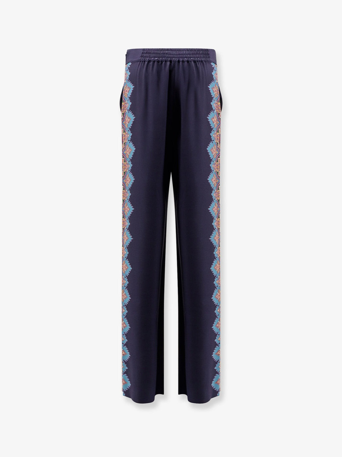 Silk trousers with floral print