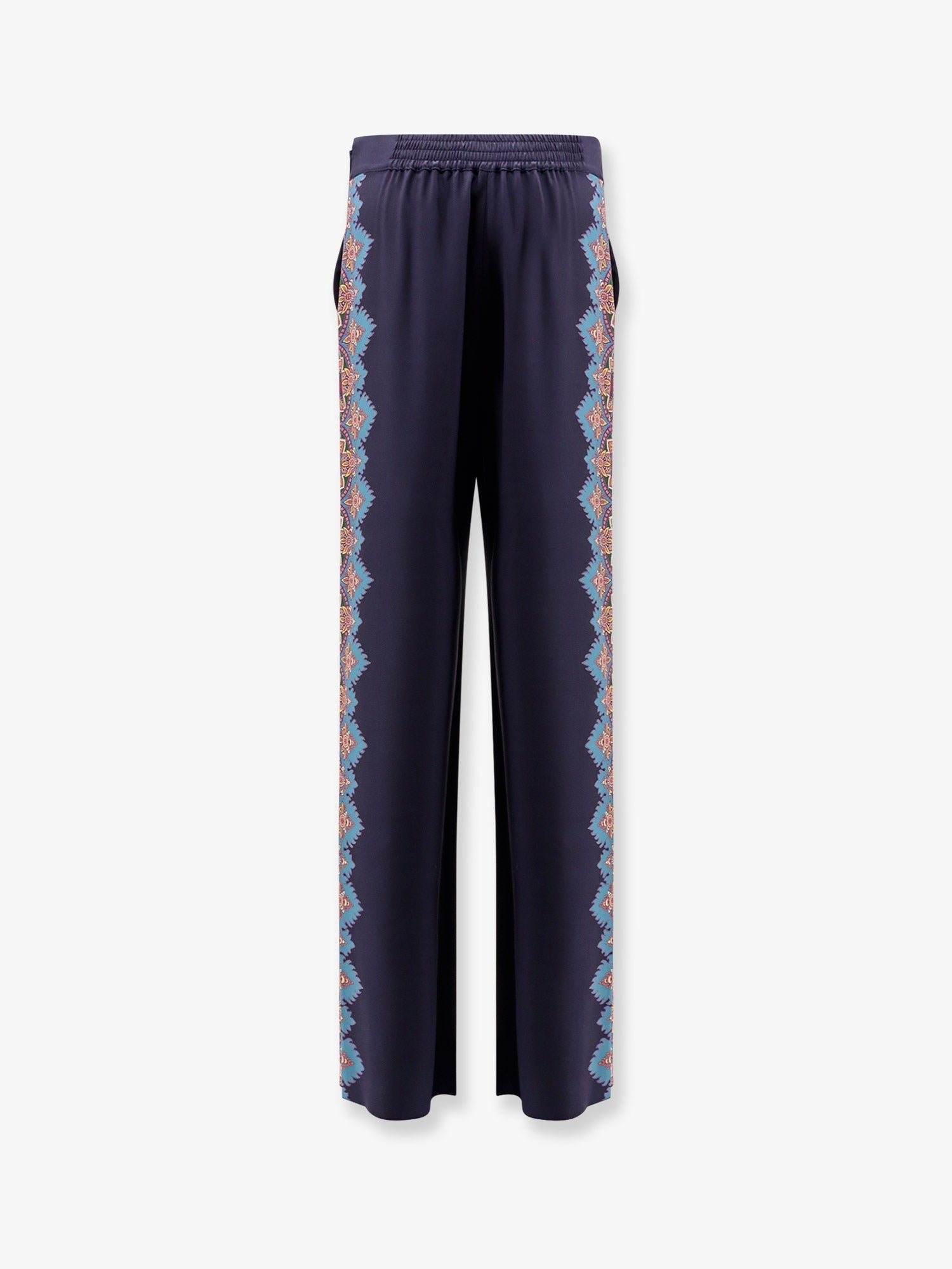 Silk trousers with floral print