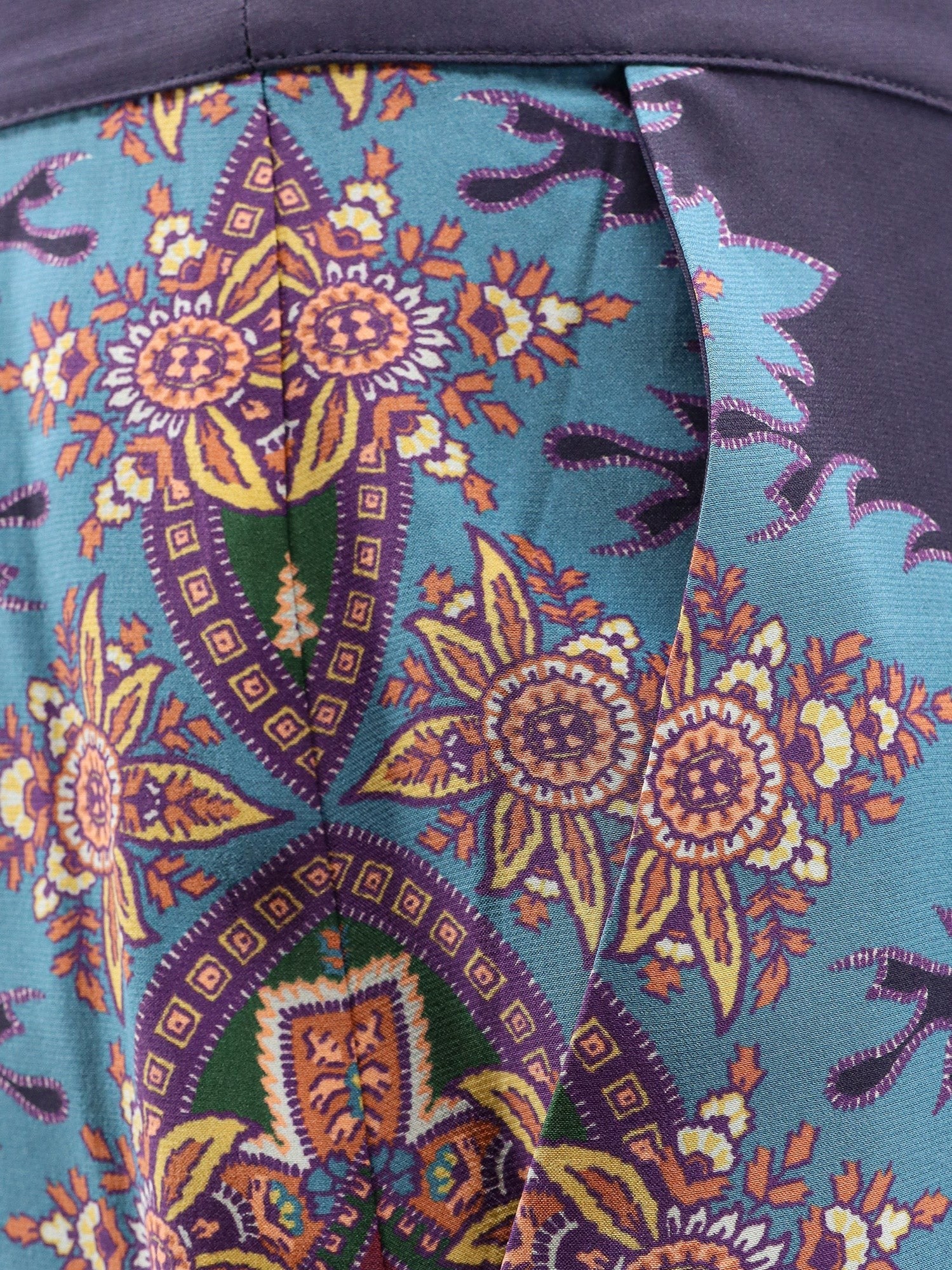 Silk trousers with floral print